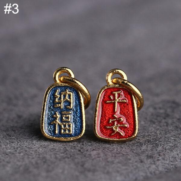 5 pcs / 10 pcs red and blue enamel character pattern oval shape s925 sterling silver charm - Image 7