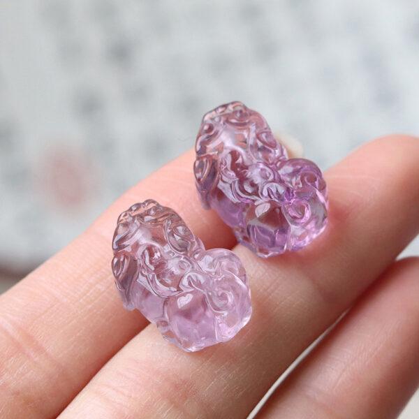 nice pixiu shape amethyst bead - Image 3