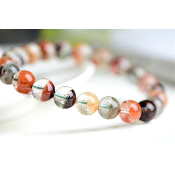 5mm - 10mm round shape genuine natural phantom quartz beaded bracelet - Image 3