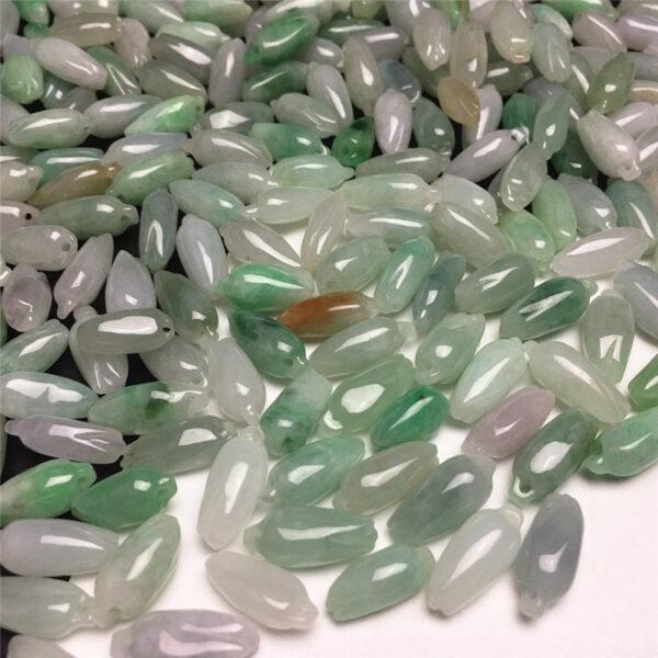 20 pcs / 50 pcs Magnolia flower shape genuine natural jadeite charm, jade bead - Image 3