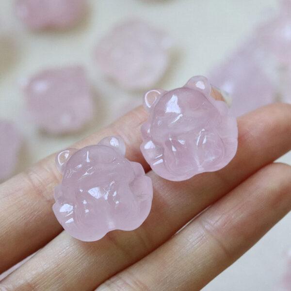2 pcs / 5 pcs cute fox shape natural quartz bead - Image 3
