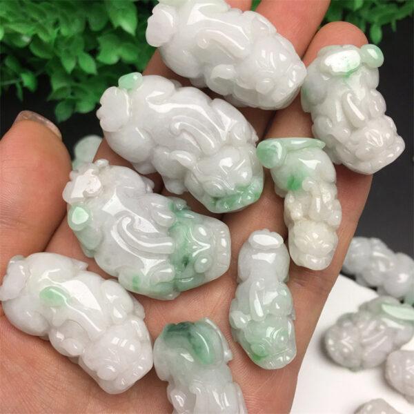 nice Pixiu beast shape genuine natural jadeite charm, jade charm, jadeite pendant - Image 3