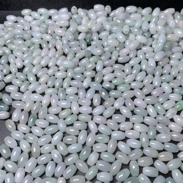 50 pcs / 100 pcs rice shape genuine natural icy white jadeite bead, oval jade bead - Image 4