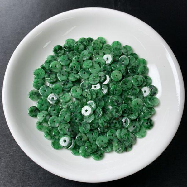 10 pcs / 20 pcs rondelle shape genuine natural green jadeite bead, jade bead - Image 4