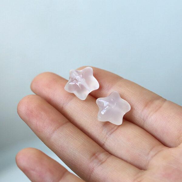 5 pcs / 10 pcs smiley face pattern star shape natural white agate bead - Image 4