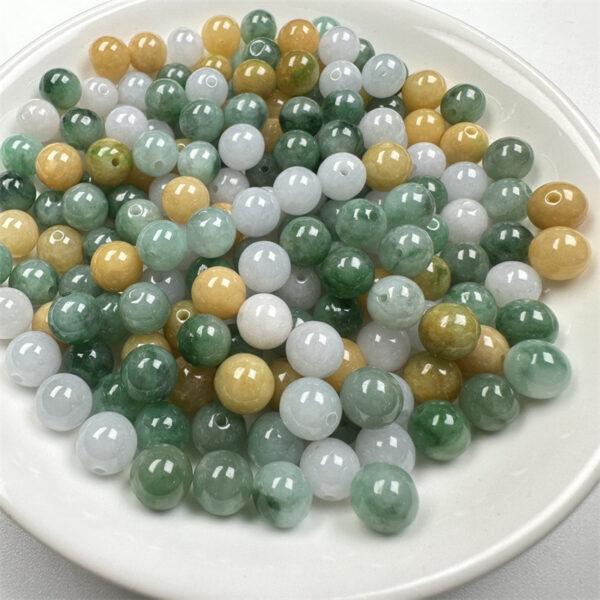 20 pcs / 50 pcs round shape genuine natural icy colorful jadeite bead, jade bead - Image 4