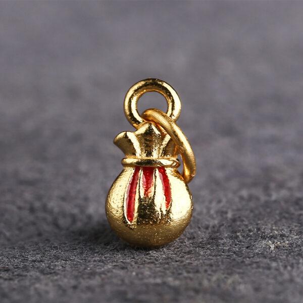5 pcs / 10 pcs red and blue enamel small wallet shape s925 sterling silver charm - Image 4