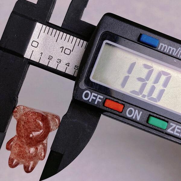 2 pcs / 5 pcs cute bear shape natural strawberry quartz bead - Image 4