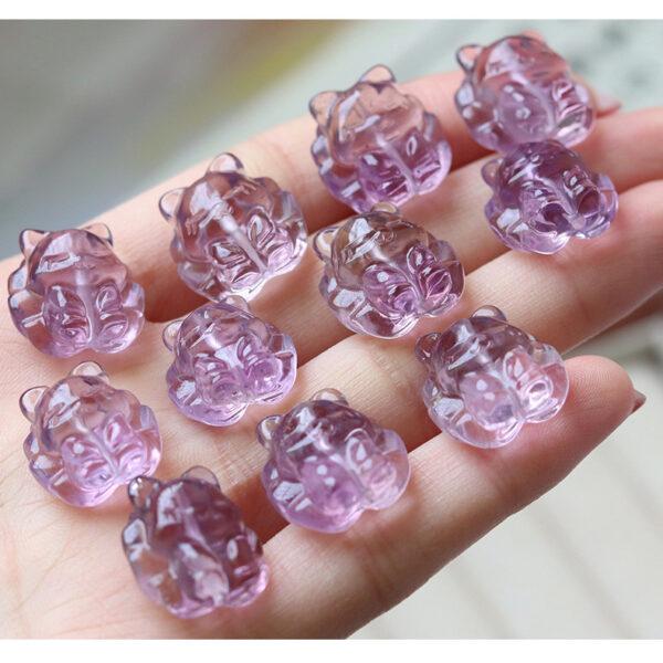nice nine-tailed Fox shape amethyst bead - Image 4