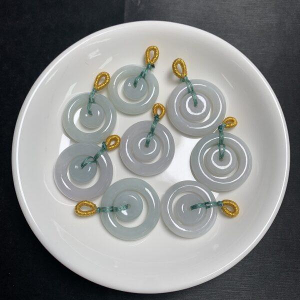 1 pc / 2 pcs double rings shape genuine natural jadeite charm, jade charm - Image 4