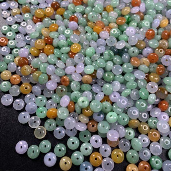 5 pcs / 10 pcs rondelle shape genuine natural icy colorful jadeite bead, jade bead - Image 4