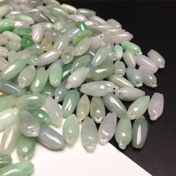 20 pcs / 50 pcs Magnolia flower shape genuine natural jadeite charm, jade bead - Image 4