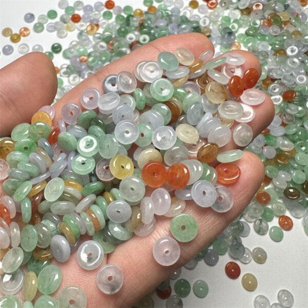 10 pcs / 20 pcs rondelle shape genuine natural icy colorful jadeite bead, jade bead - Image 4