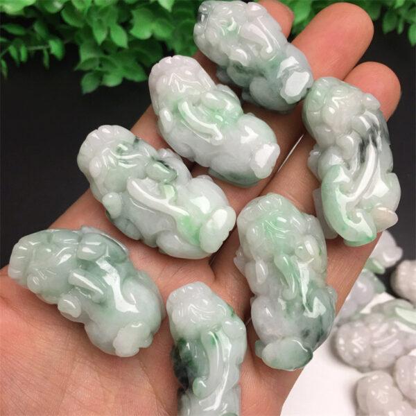 nice Pixiu beast shape genuine natural jadeite charm, jade charm, jadeite pendant - Image 4