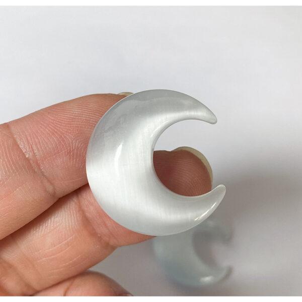 5 pcs / 10 pcs moon shape high quality natural selenite charm - Image 4