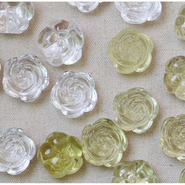 2 pcs / 5 pcs rose flower shape natural quartz bead - Image 5