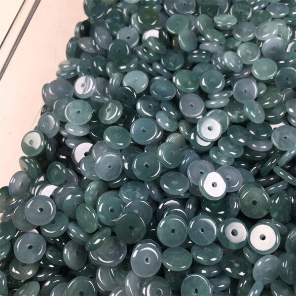 20 pcs / 50 pcs rondelle shape genuine natural icy blue jadeite bead, jade bead - Image 5