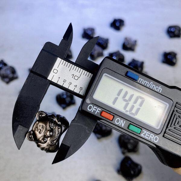5 pcs / 10 pcs tiger head shape natural silver obsidian bead - Image 5