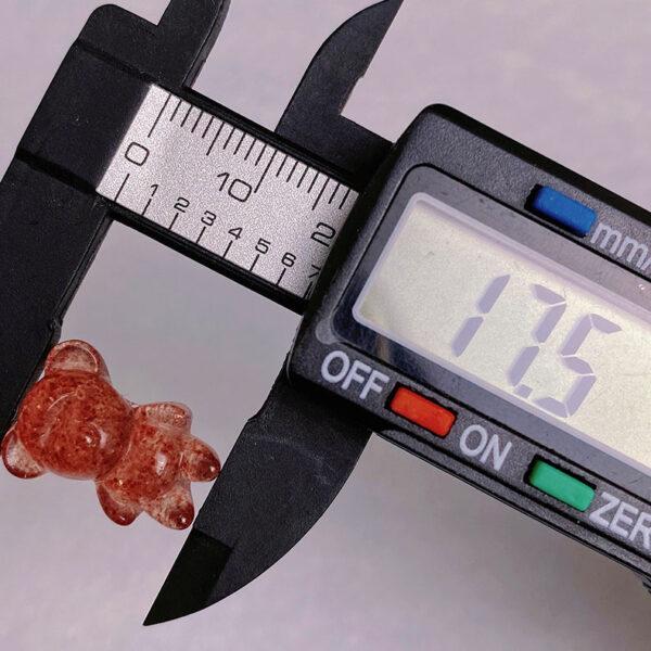 2 pcs / 5 pcs cute bear shape natural strawberry quartz bead - Image 5