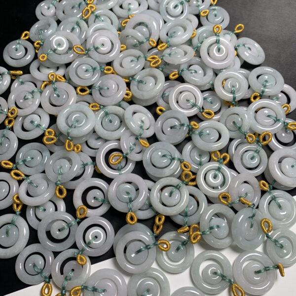 1 pc / 2 pcs double rings shape genuine natural jadeite charm, jade charm - Image 5
