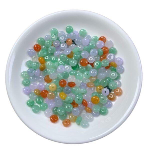 5 pcs / 10 pcs rondelle shape genuine natural icy colorful jadeite bead, jade bead - Image 5