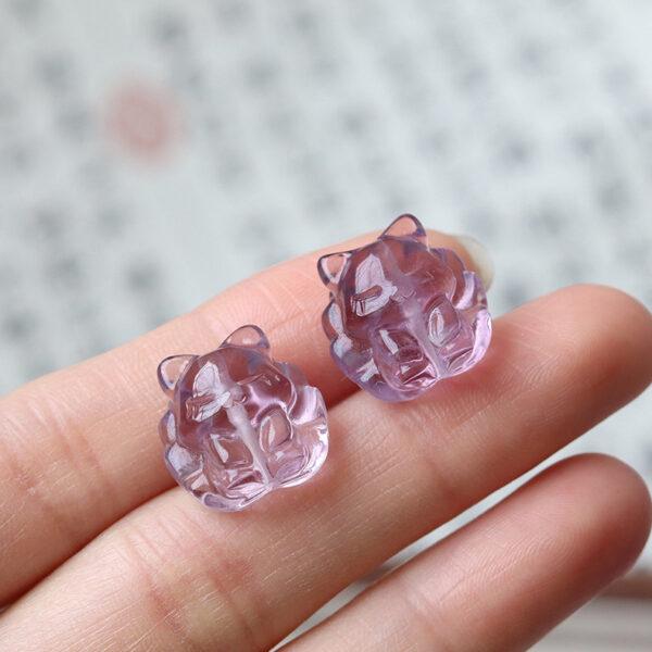 nice nine-tailed Fox shape amethyst bead - Image 5
