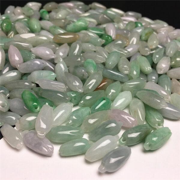 20 pcs / 50 pcs Magnolia flower shape genuine natural jadeite charm, jade bead - Image 5