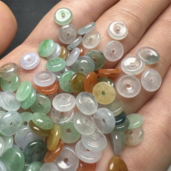 10 pcs / 20 pcs rondelle shape genuine natural icy colorful jadeite bead, jade bead - Image 5
