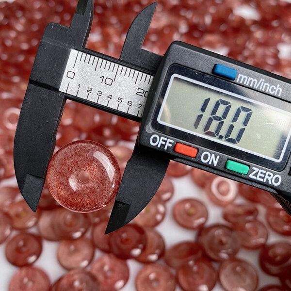 2 pcs / 5 pcs rondelle shape natural strawberry quartz bead - Image 5