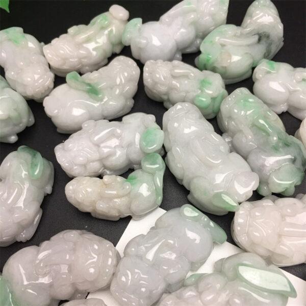 nice Pixiu beast shape genuine natural jadeite charm, jade charm, jadeite pendant - Image 5