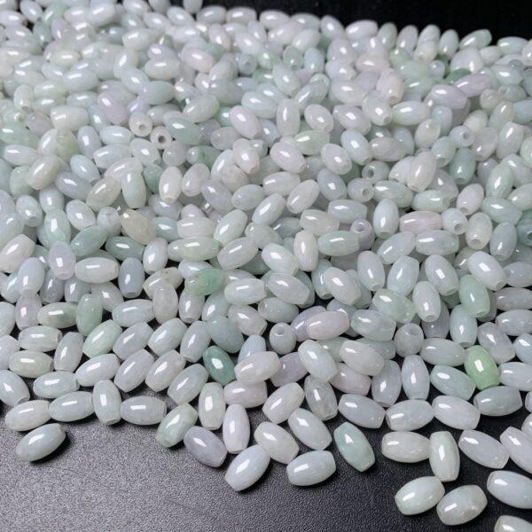 50 pcs / 100 pcs rice shape genuine natural icy white jadeite bead, oval jade bead - Image 5