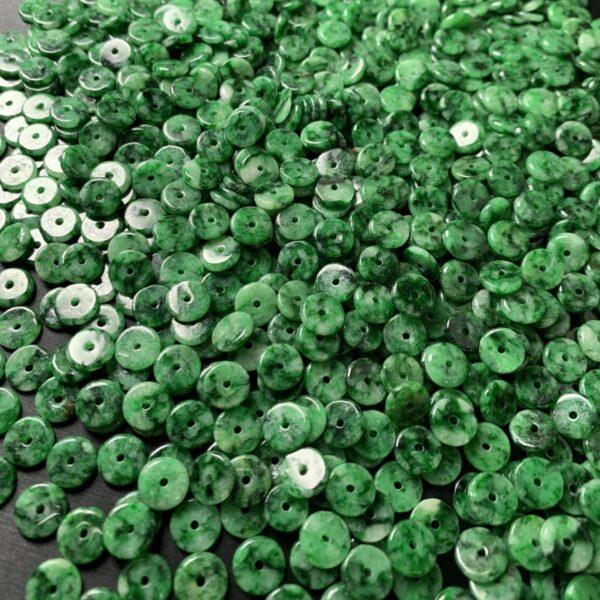 10 pcs / 20 pcs rondelle shape genuine natural green jadeite bead, jade bead - Image 5