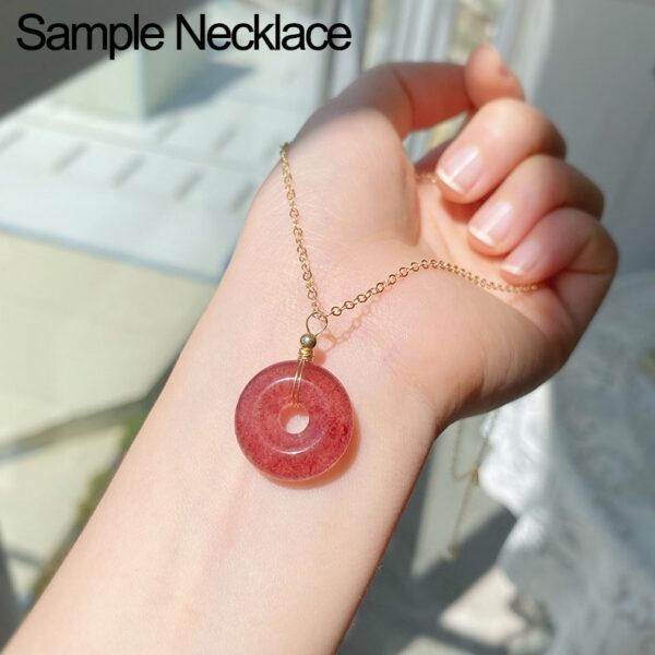 2 pcs / 5 pcs rondelle shape natural strawberry quartz bead - Image 6