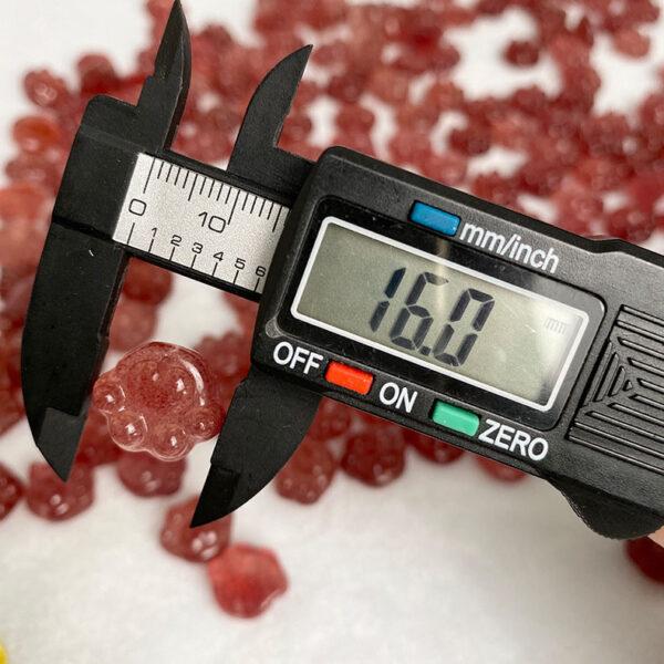 5 pcs / 10 pcs cat paw shape natural strawberry quartz bead - Image 6