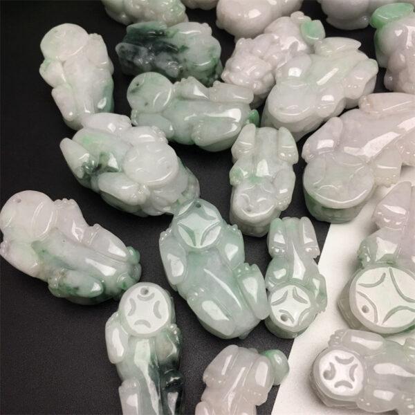 nice Pixiu beast shape genuine natural jadeite charm, jade charm, jadeite pendant - Image 6