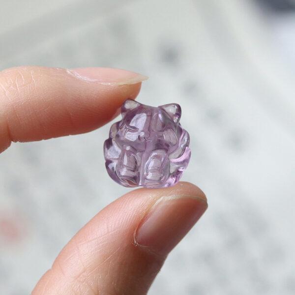 nice nine-tailed Fox shape amethyst bead - Image 6