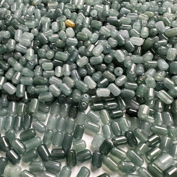 50 pcs / 100 pcs tube shape genuine natural icy blue jadeite bead, jade bead - Image 6