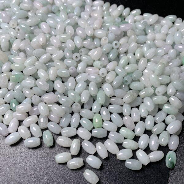 50 pcs / 100 pcs rice shape genuine natural icy white jadeite bead, oval jade bead - Image 6