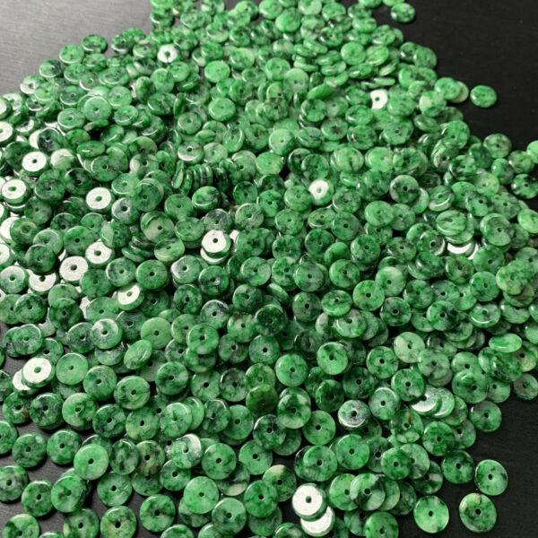 10 pcs / 20 pcs rondelle shape genuine natural green jadeite bead, jade bead - Image 6