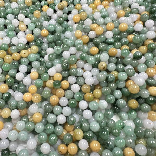 20 pcs / 50 pcs round shape genuine natural icy colorful jadeite bead, jade bead - Image 6