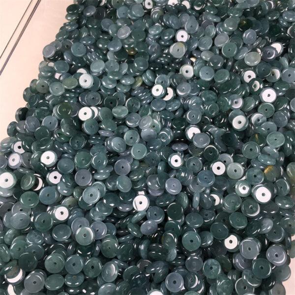 20 pcs / 50 pcs rondelle shape genuine natural icy blue jadeite bead, jade bead - Image 6