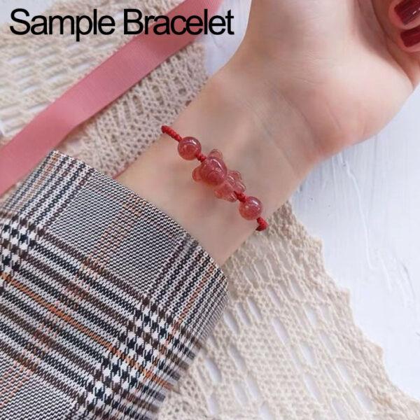 2 pcs / 5 pcs cute bear shape natural strawberry quartz bead - Image 6