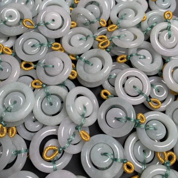 1 pc / 2 pcs double rings shape genuine natural jadeite charm, jade charm - Image 6