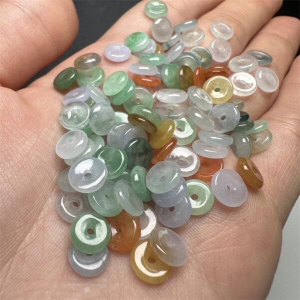 10 pcs / 20 pcs rondelle shape genuine natural icy colorful jadeite bead, jade bead - Image 6