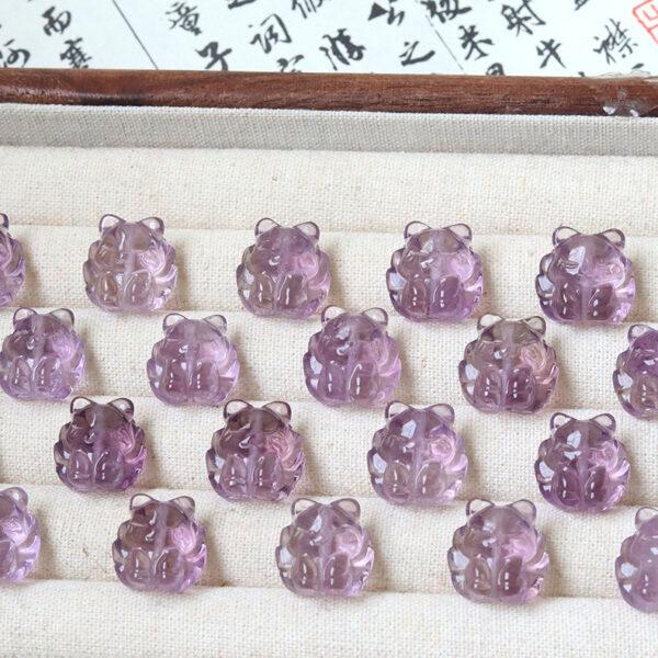 nice nine-tailed Fox shape amethyst bead - Image 7