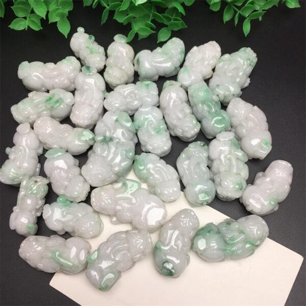 nice Pixiu beast shape genuine natural jadeite charm, jade charm, jadeite pendant - Image 7