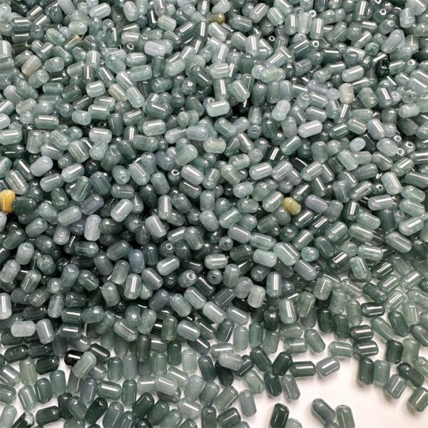 50 pcs / 100 pcs tube shape genuine natural icy blue jadeite bead, jade bead - Image 5