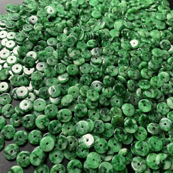 10 pcs / 20 pcs rondelle shape genuine natural green jadeite bead, jade bead - Image 7
