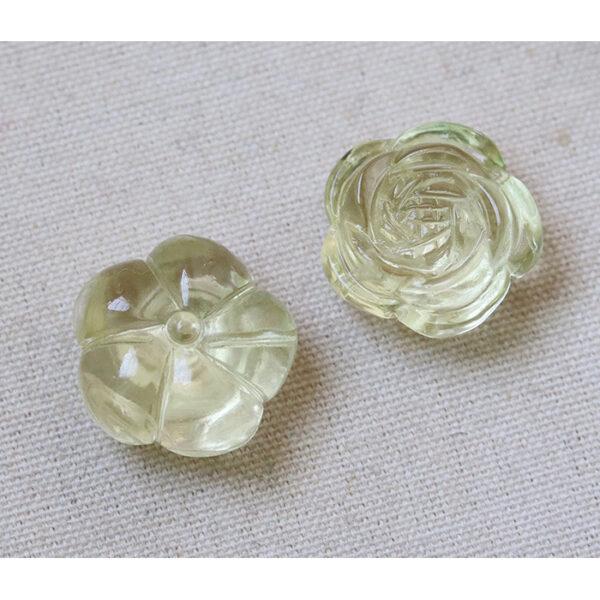 2 pcs / 5 pcs rose flower shape natural quartz bead - Image 7