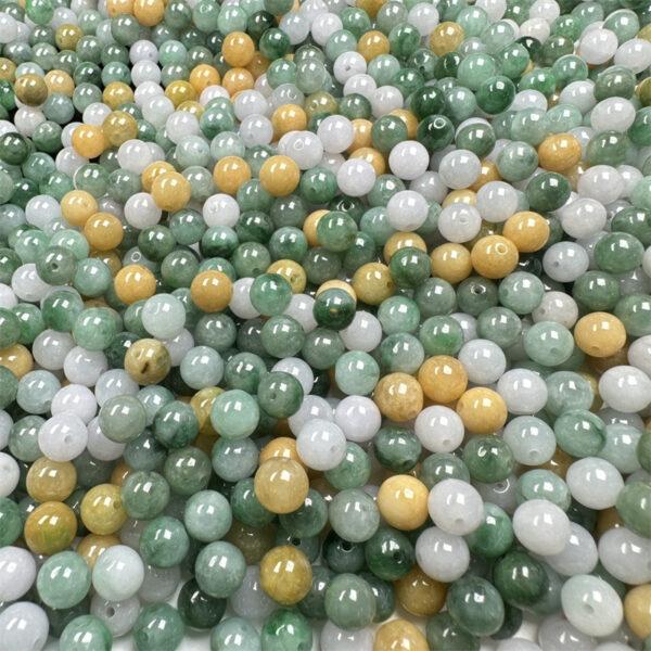 20 pcs / 50 pcs round shape genuine natural icy colorful jadeite bead, jade bead - Image 7